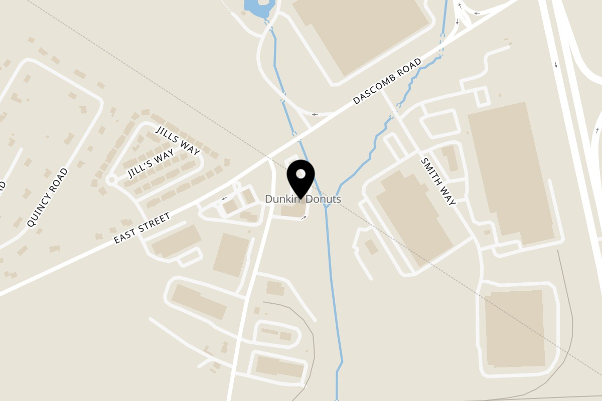Map showing the location of Origin Thai Bistro on 1699 Shawsheen St #2 in Tewksbury